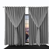 Cortina Blackout Bia Corta Luz 7,00 X 2,30 Quarto Cinza