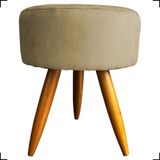 Puff Redondo Suede Cores Pé Palito 25cm Castanho - Nude, Suede