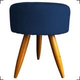 Puff Redondo Suede Cores Pé Palito 25cm Castanho - Azul-marinho, Suede