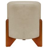 Puff Redondo Eloah Suede Cores Pe Castanho - Nude, Suede