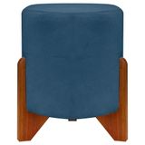 Puff Redondo Eloah Suede Cores Pe Castanho - Azul-marinho, Suede
