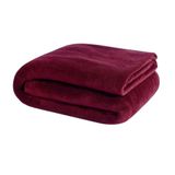 Manta Casal Padrão Soft Fleece Lisa 1 Peça - Vinho