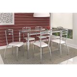 Conjunto de Mesa com 6 Cadeiras Branco Elba com Portugal Kappesberg