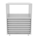 Mesa De Cabeceira 38,3cm Com 1 Gaveta Ripada Multimóveis Cr35246 Branco