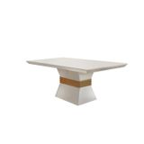 Mesa Para Sala De Jantar 120cm Tampo Mdf Canto Reto Clarice  Off White/imbuia