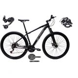 Bicicleta Aro 29 Ksw Xlt Shimano Deore E Altus 27v Freio Hidráulico Garfo Trava - Preto-prata Tam.21
