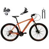 Bicicleta Aro 29 Ksw Xlt 24v Câmbio Shimano Acera K7 Garfo Trava Freio A Disco - Laranja Tam.19