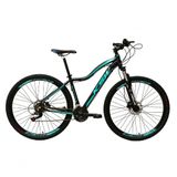 Bicicleta Feminina Aro 29 Ksw Mwza Alumínio 24v Câmbios Shimano Garfo Com Trava No Ombro - Preto-pink-azul Tam.15