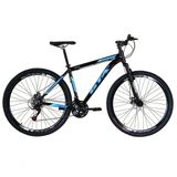 Bicicleta Aro 29 Gta Start 21v Freio A Disco Hidráulico Alumínio Garfo Suspensão - Preto-azul Tam.15