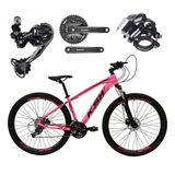 Bicicleta Aro 29 Ksw Xlt Shimano Deore E Altus 27v Freio Hidráulico Garfo Trava - Rosa Tam.15