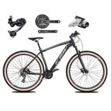 Bicicleta Aro 29 Ksw Xlt Deore E Altus 27v Freio Hidráulico Garfo Trava Pneu Faixa Bege - Preto-prata Tam.21