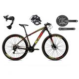 Bicicleta Aro 29 Ksw Xlt Alívio E Altus 27v Freio Hidráulico Garfo Trava - Preto-vermelho-amarelo Tam.15