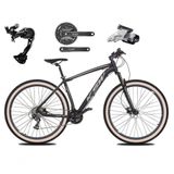 Bicicleta Aro 29 Ksw Xlt Alívio E Altus 27v Freio Hidráulico Garfo Trava Pneu Faixa - Preto-prata Tam.21