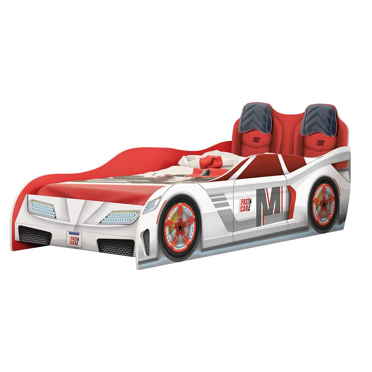 Cama Quarto Carro Fast Car Infantil Branco