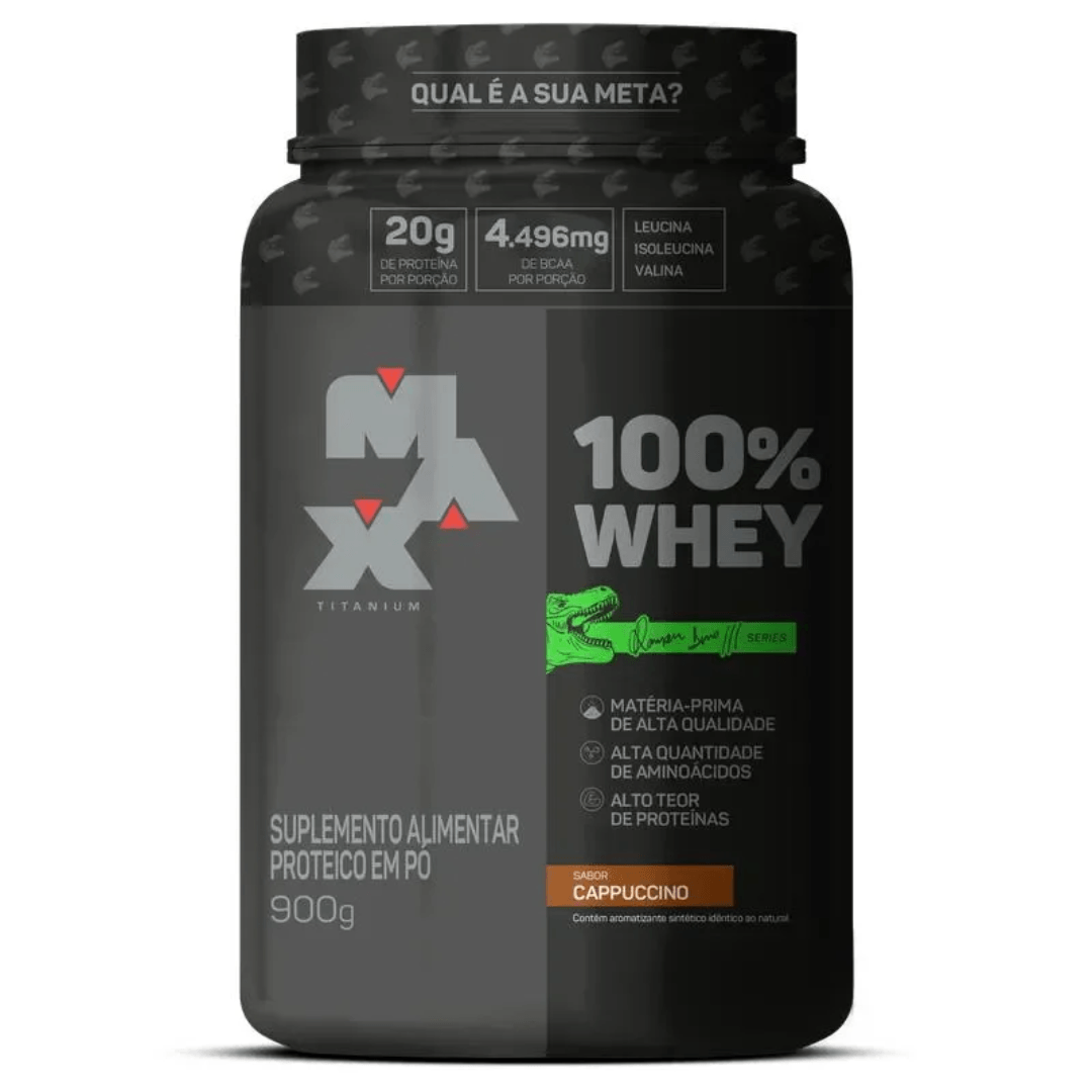Whey protein max titanium 100 dino cappuccino 900g carrefour