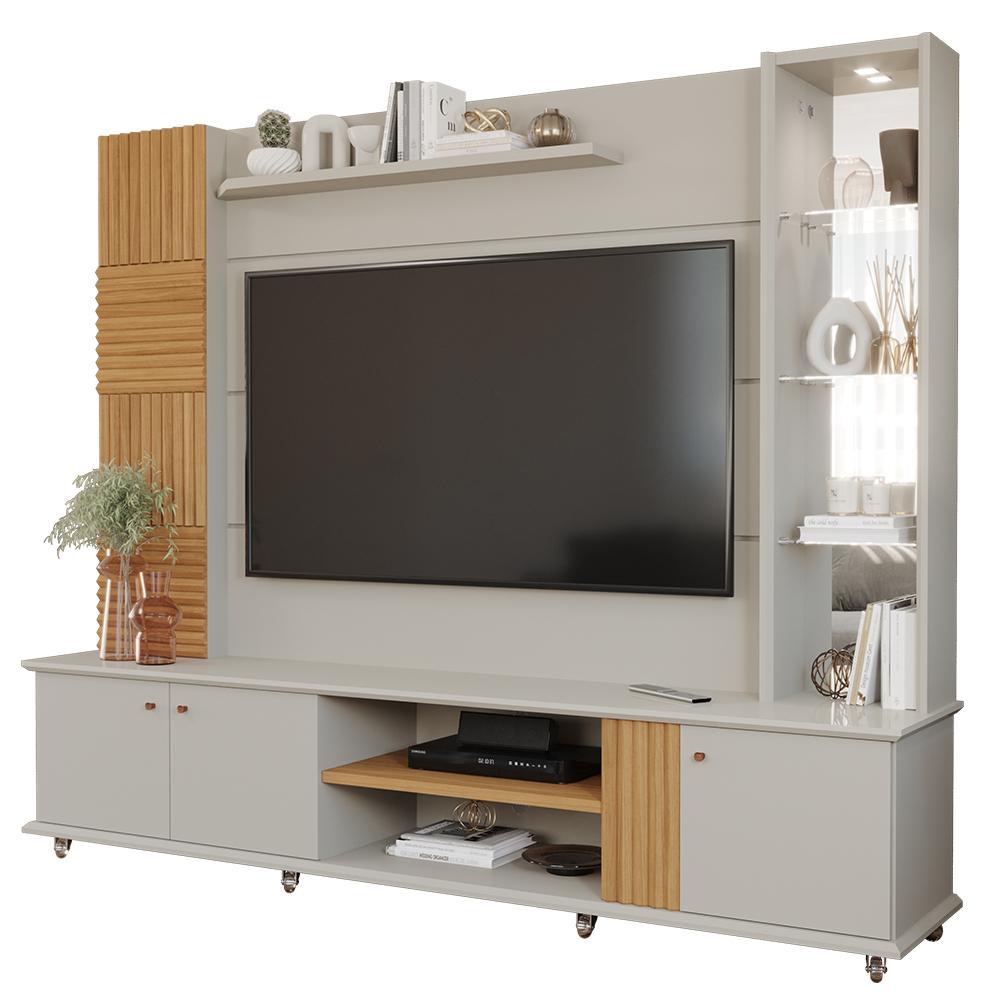 Estante Home Theater Riviera Off White/nature Para Tv Até 60 - Permóbili