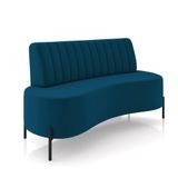 Sofá 2 Lugares Living 135cm Pé Ferro Pto Maraú Veludo K01 - D\&#39;rossi Cor Azul Marinho