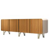 Aparador Buffet Bar 04 Portas 220cm Santiago B01 Off White Cinamomo - Lyam
