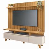 Rack Émile Com Painel Ripado Para Tv 70 Pol Conect B01 Off White Cinamomo