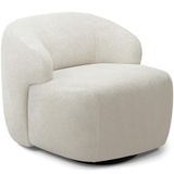 Poltrona Decorativa Orgânica Giratória Living Barolo L06 Bouclê Off White