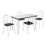 Conjunto de Mesa com 4 Cadeiras Cintía Branco