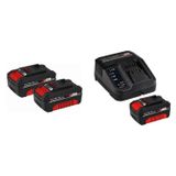 1 Kit Bateria Power X-change 2 Unidades 18v E 1 Kit Carregador Bivolt Com Bateria 18v 4,0ah Pxc Vermelho/preto