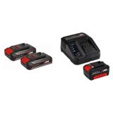 1 Kit Bateria Power X-change 2 Unidades 18v 2,5ah Twinpack E 1 Kit Carregador Bivolt Com Bateria 18 Vermelho/preto