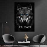 Quadro Decorativo 1 Tela Animais Lealdade Rosto Lobo Diversos Tamanhos Branco