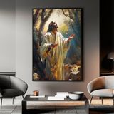 Quadro Decorativo 1 Tela Pintura Religiosa Jesus E O Céu  Diversos Tamanhos Branco