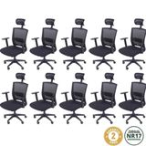 Kit 10 Cadeiras Para Escritório Presidente Nr17 Office 3317 Preto