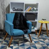 Manta Pelucia Pelo Alto Preto Decoração Newborn Sofá 80x50cm