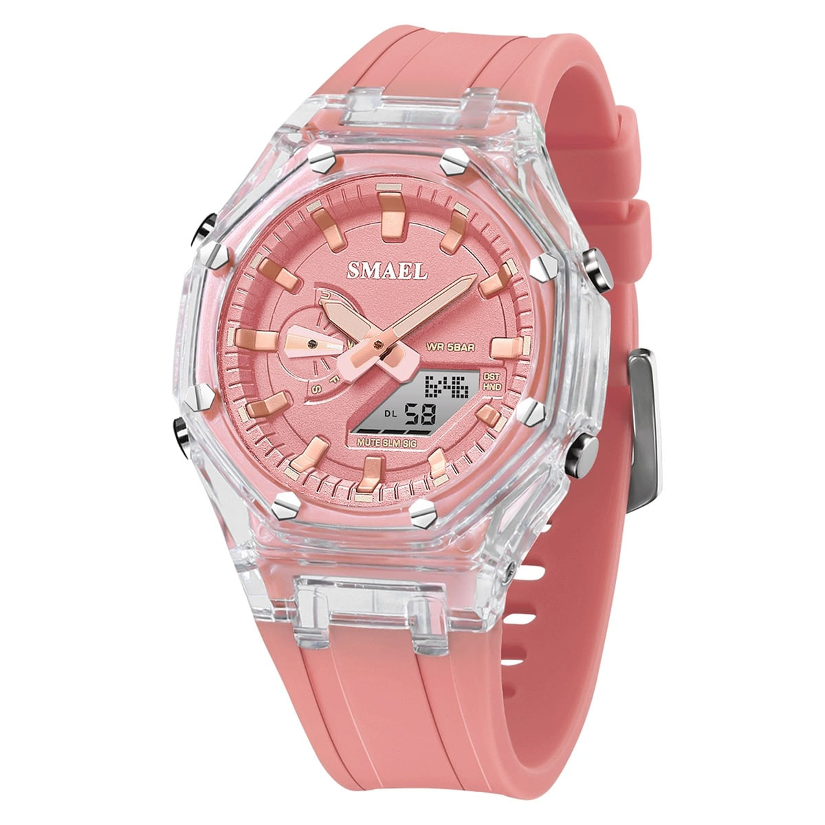 Relógio Feminino Smael Anadigi 8088 Rosa