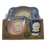 Kit P/refeição Infantil Fibra Bambu 5pcs - Polvo - Quanhe