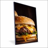 Quadro Hamburguer Vinil Com Vidro Tamanho/moldura 20x30 Caixa Cor Preta