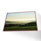 Quadro Paisagem Campo Verde Vinil Com Vidro Tamanho/moldura 60x40 Caixa Cor Madeira