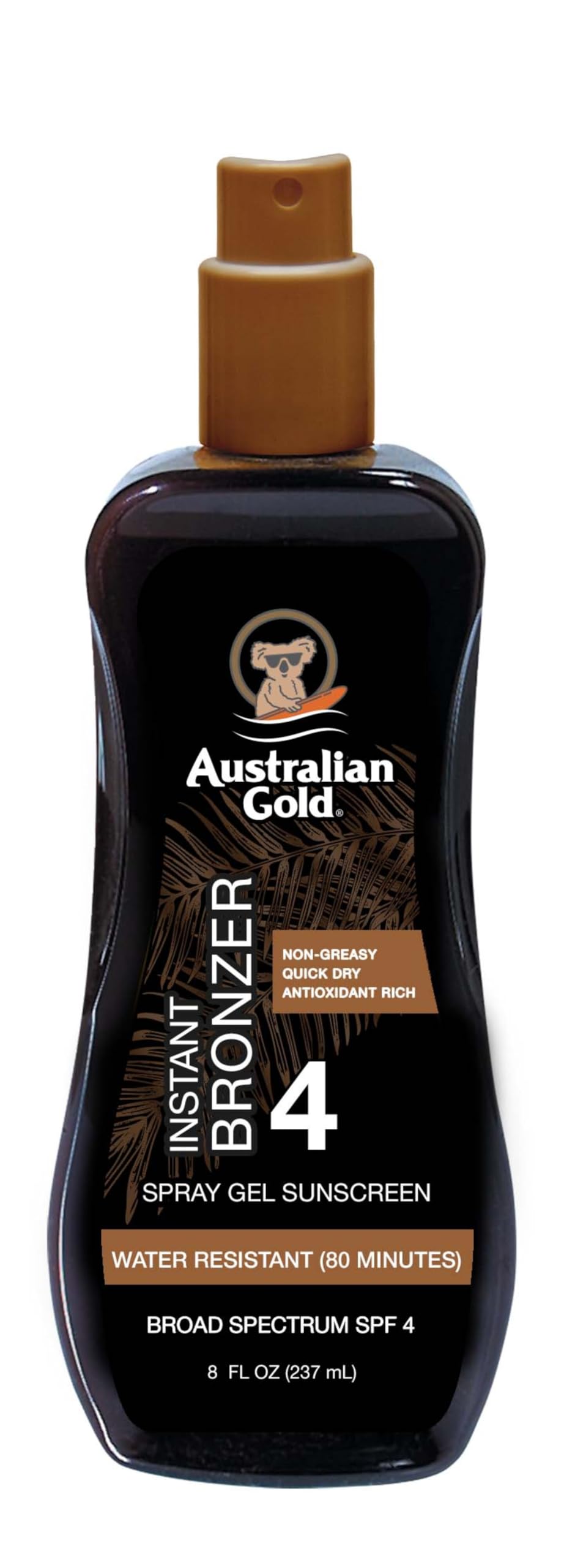 Gel De Proteção Solar Em Spray Australian Gold Spf 4 240 Ml Com Bronzeador