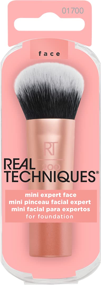 Pincel De Maquiagem Real Techniques Mini Travel Expert Face Rose Gold