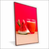 Quadro Suco De Melancia Vinil Com Vidro Tamanho/moldura 20x20 Caixa Cor Madeira