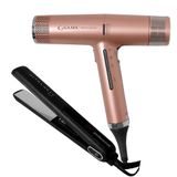 Kit Secador Profissional Gama Iq3 Perfetto Rose Gold 1600w 127v + Prancha Profissional Gama G-evo Chrome Titanium Bivolt 250c