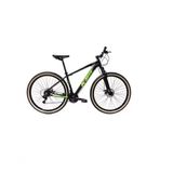 Bicicleta Aro 29 Ksw Xlt Alumínio 27v Freio Disco Mecânico Garfo Suspensão Pneu Faixa - Preto/verde Tam.21