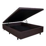 Base Box Baú Viúva Em Courino 120x203x42cm Marrom