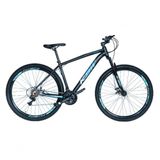 Bicicleta Aro 29 Ksw Xlt Alumínio 27v Freio Disco Mecânico Garfo Suspensão - Preto/azul Tam.17
