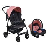 Travel System Burigotto Carrinho De Bebê Com Bebê Conforto Ecco + Touring X Rosa U