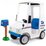 Carro Eletrico Infantil Correio Com Farol Led, Sons E Bateria 6v Recarregavel, Kid Trax, Branco