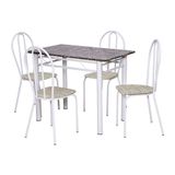 Conjunto de Mesa Monique com 4 Cadeiras Branca Rattan