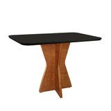 Mesa De Jantar Madri 120x80cm Tampo Retângular Vidro Móveis Minas Cor Preto