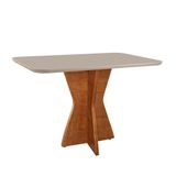 Mesa De Jantar Madri 160x90cm Tampo Retângular Vidro Móveis Minas Cor Off White