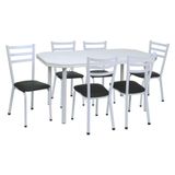 Conjunto de Mesa Beatriz com 6 Cadeiras Branco - única