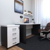 Conjunto Escritório / Home Office Kit Com Mesa, Gaveteiro E Prateleira