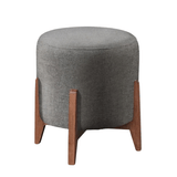 Puff Estofado Decorativo Redondo Sala De Estar Marrocos Suede
